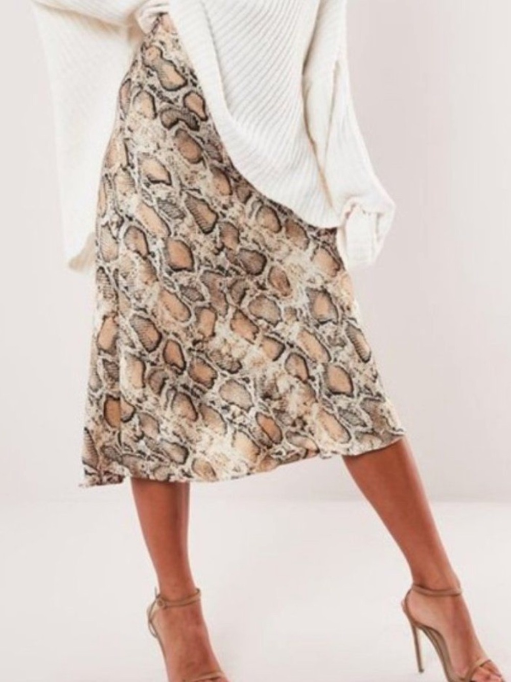 Rachel Zoe Snake-Print Maxi Skirt in Brown and Black